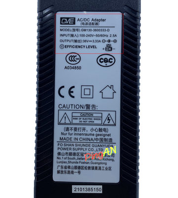 *Brand NEW* GVE GM120-360333-D 100-240V 50/60Hz 36V 3.33A AC DC ADAPTER POWER SUPPLY